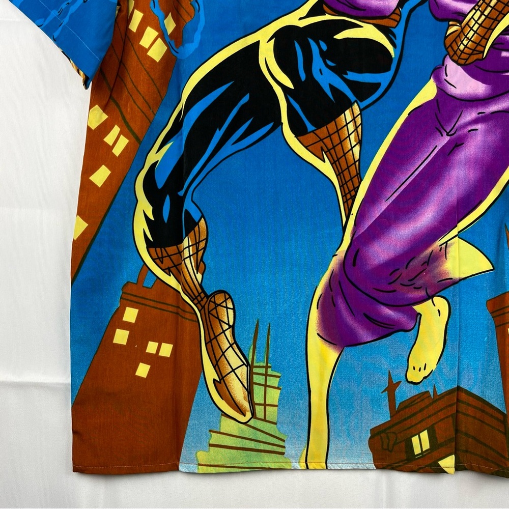 Spider-Man Short Sleeve Shirt Size‎ Large Blue Black - Picture 15 of 15